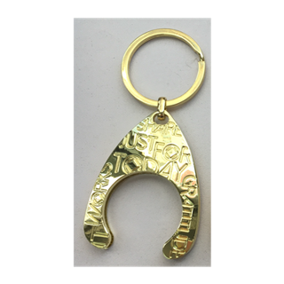 SATIN GOLD KEYCHAIN MEDALLION HOLDER